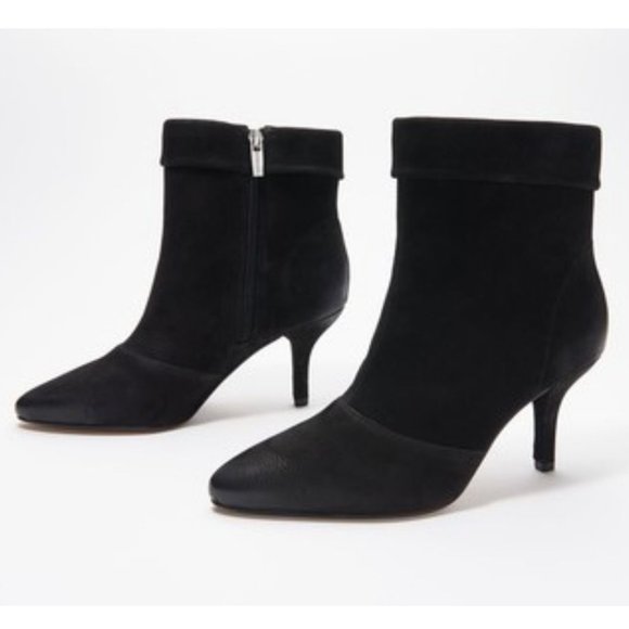 Vince Camuto | Shoes | Vince Camuto 59 Amvita Bootie Sz5  Vince Camuto $159 Amvita Bootie sz5 Black Suede NEW 35.5Eur Shoe Heel Boot Ankle